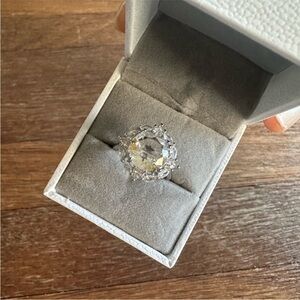 5CT Moissanite Halo Engagement Ring Adjustable Luxury Statement Bridal